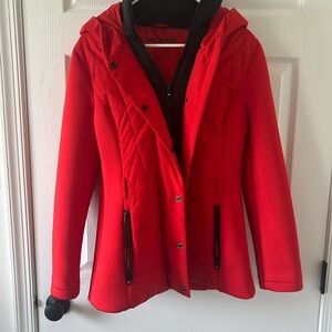 Michael Kors Red and Black hooded winter jacket